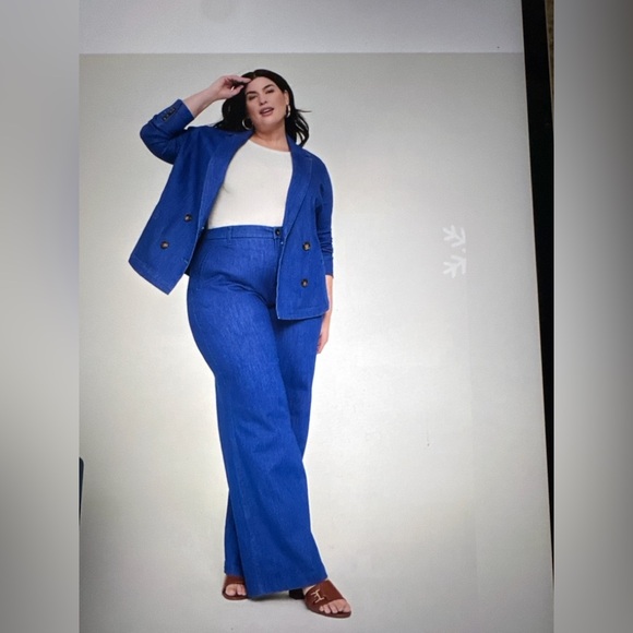 Lane Bryant High-Rise Wide Leg Trouser Jean in Medium Denim ~ Size 22 - Picture 5 of 11